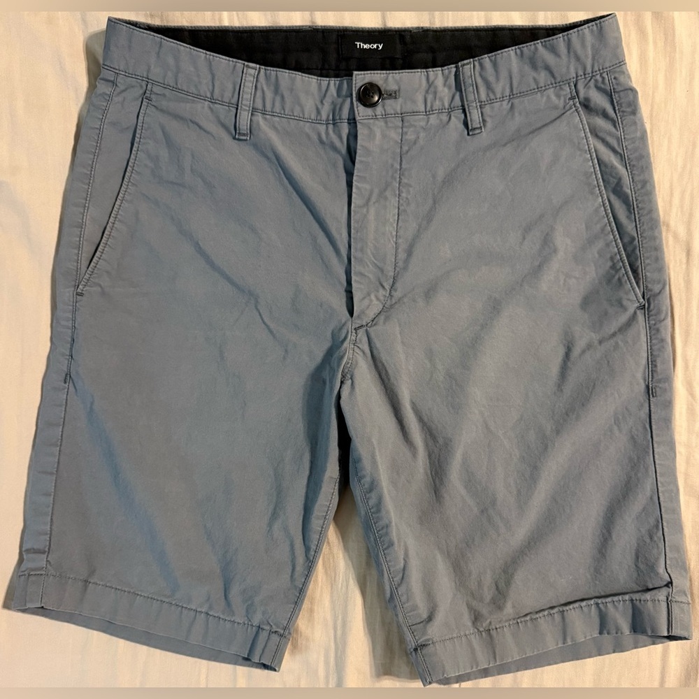 Theory Zaine Shorts 29 Blue Gray Stretch Cotton Modern Fit 🩳